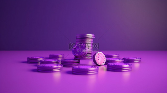 凭证推荐背景图片_1 在充满活力的紫色背景上以 3d 渲染的忠诚度计划和奖励概念