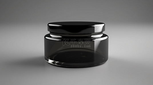 用于面霜的光滑缟玛瑙罐子 3D 渲染图像