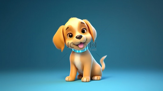 卡通可爱小狗女孩背景图片_可爱的小狗 3d 肖像