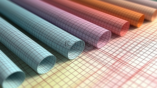 主题教育方章背景图片_具有网格线的方格纸纹理的 3D 渲染非常适合教育和工程概念