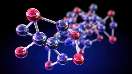 生物化学实验室背景图片_蛋氨酸分子与剪切路径的 3d 插图