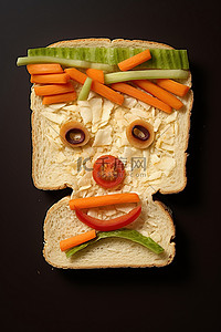 眼泪的背景图片_用蔬菜和薯条制成的三明治