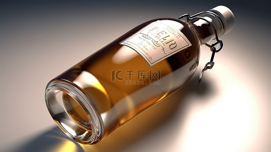 化妆品制药背景图片_在 3d 渲染中带有标签的瓶子