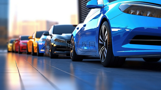 车速表背景图片_时尚的汽车为高速公路增光添彩 3D 插图