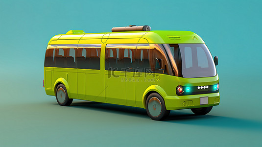 自动驾驶汽背景图片_自动驾驶电动小巴充电电池的 3D 渲染
