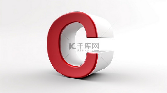 识字大王背景图片_字符 c 独立站在空白白色背景上的 3d 插图