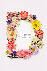 花束背景图片_花束作为鲜花中的字母 d