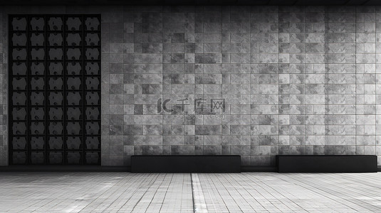 黑色瓷砖背景图片_采用现代黑色瓷砖设计的建筑立面的时尚 3D 外部渲染