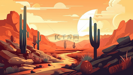 沙漠太阳夏天背景