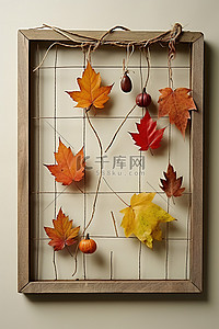 复古枫叶背景图片_木制和复古秋季装饰