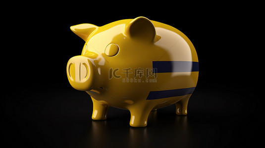 繁荣的存钱罐 3d 渲染反映了瑞典的经济增长