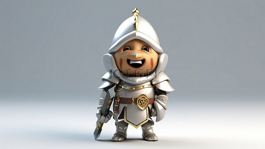 盔甲卡通背景图片_搞笑的 3D 动画骑士角色