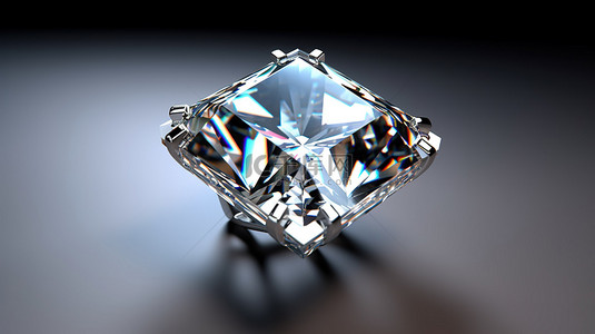 闪光背景图片_令人惊叹的钻石镶嵌在 3D 渲染中光滑的灰色背景下