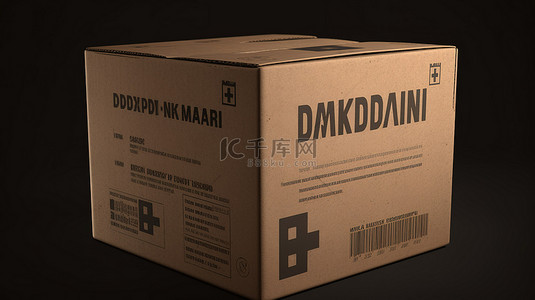 丹麦制造的 3D 渲染纸板箱