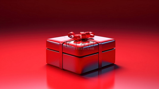 做广告背景图片_用红色圣诞礼品盒做广告 空包装的 3D 插图