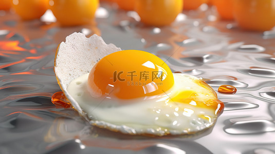 蛋黄鲜肉粽背景图片_加密主题早餐，包含 3D 渲染中的单面鸡蛋和 aave 蛋黄