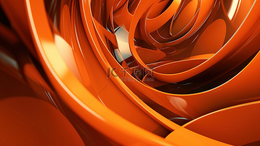抽象橙色背景的 3d 渲染