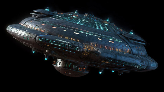 模型船背景图片_悬浮在空中的宇宙飞船令人惊叹的 3d 模型