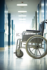 护理医院背景图片_医院候诊室的残疾人护理轮椅