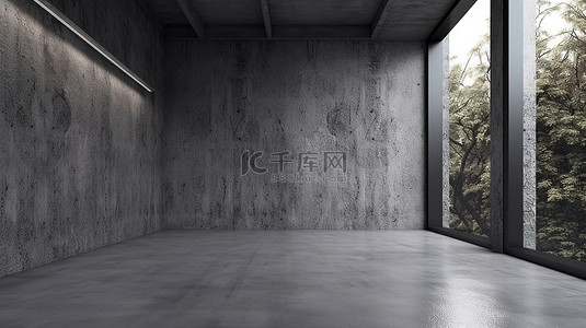 3d 渲染中的灰色水泥墙背景