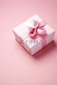 可爱的粉色礼盒和粉色心形图案
