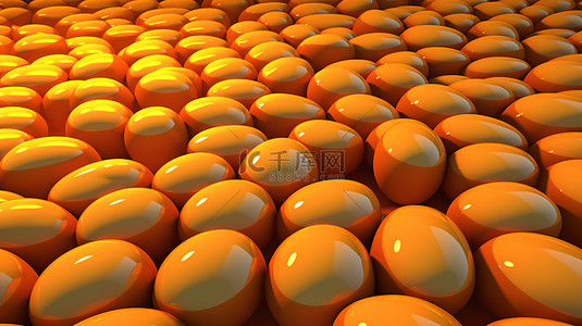 卡通金色背景背景图片_3d 渲染 sunnyside up 鸡蛋的图案