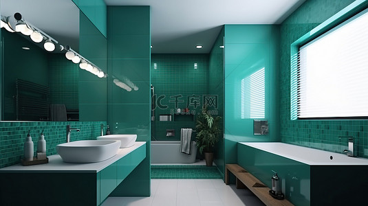 家居清背景图片_3d 渲染中的浴室室内设计