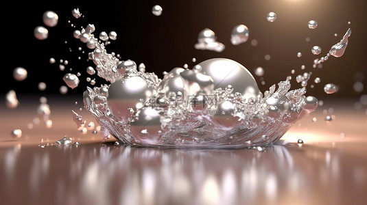 闪闪发光的珍珠色调空灵优雅，奢华辉煌的 3D 渲染