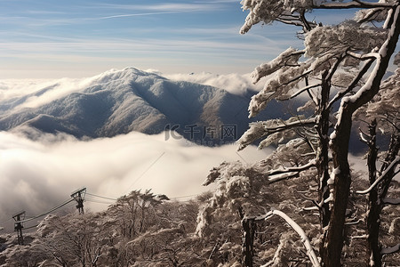 雪山美景背景图片_山峦云雪美景