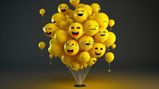 谈话背景图片_带有评论图标和反应表情符号的社交媒体气球符号的 3D 渲染