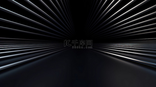 抽象黑线 3d 渲染空白空间背景