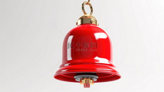 红色急救箱背景图片_带有红色火警铃系统的白色背景的 3D 渲染