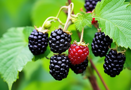 黑莓背景图片_出售花园黑莓植物