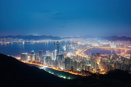 从山顶看香港夜景