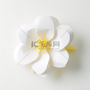 白色的花背景图片_一朵白色的花，上面有黄色的中心