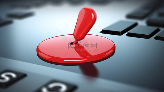 传文件背景图片_鼠标光标悬停在其上的红色文档按钮的 3D 插图