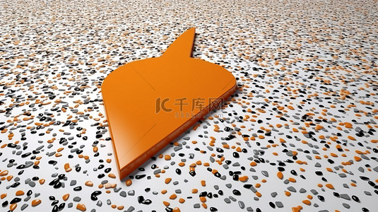 点状背景图片_白色背景下 3D 渲染的正斜杠符号上的橙色水磨石图案纹理