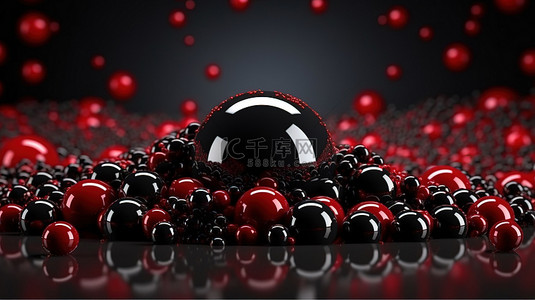 火光粒子背景图片_令人惊叹的黑色背景 3D 渲染插图上迷人的红色闪光