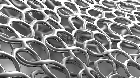 金属丝网背景图片_孤立的白色背景上单色金属丝网纹理的 3d 插图
