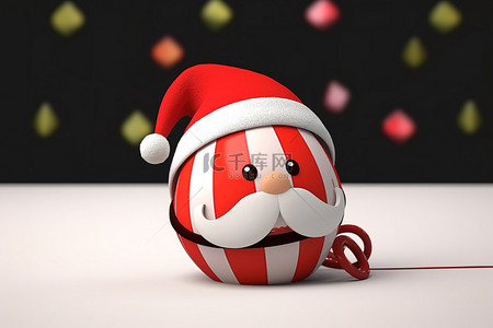 圣诞卡通填充鸡蛋与圣诞老人的帽子和小胡子