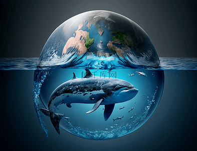 水下世界生态系统背景