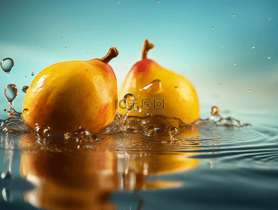 芒果新鲜水果水花摄影广告背景