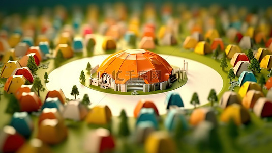 令人惊叹的 3D 插图中的塑料弹簧营