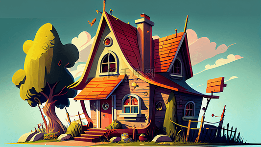 房子可爱卡通背景