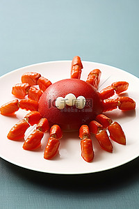 螃蟹蔬菜背景图片_螃蟹