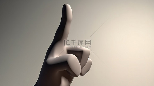 左右扭动的猪背景图片_3d 中的卡通手指向右侧，手指准备单击或投射阴影