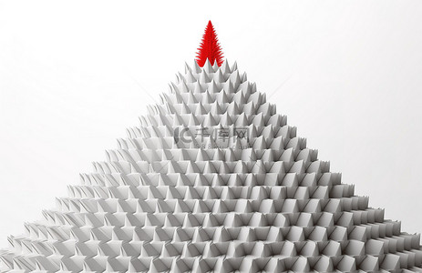 红色箭头通向白色金字塔成功符号设置自由商业概念公司成长