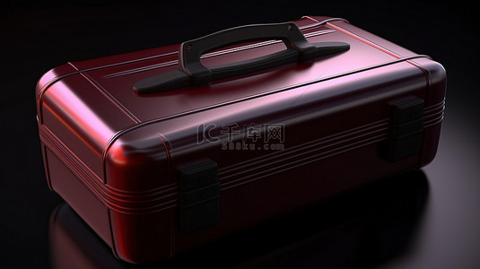 专业公文包或手提箱图标的 3d 渲染