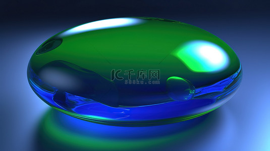 蓝色凝胶的绿色 3d 渲染