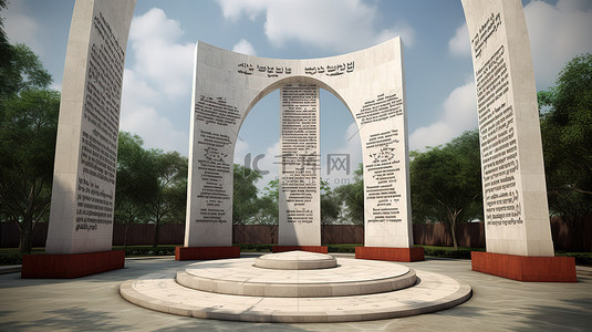 圖標背景图片_迷人的 3D 壁纸中央沙希德塔庆祝 2 月 21 日国际母语日